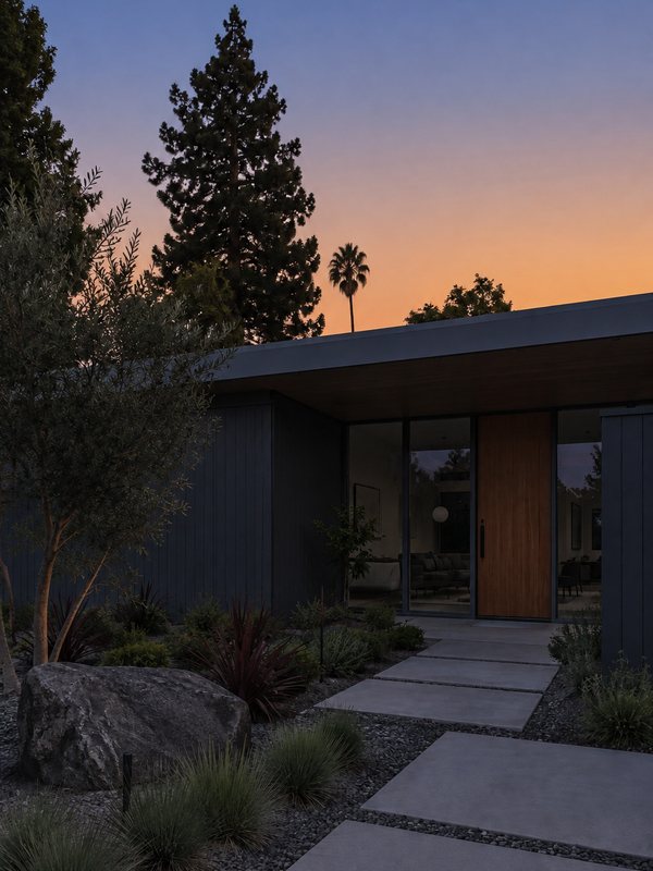 Eichler home with permanent smart lighting: lights off